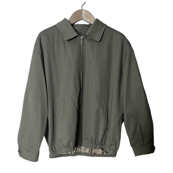 Burberry Men's Khaki Casual Cotton Blend Jacket Wool Camel Blend Lining XL